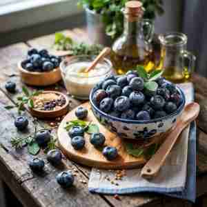 Immagine di ciotola con tanti mirtilli per l'articolo Mirtillo: proprietà, benefici e idee sane per gustarlo in ogni stagione