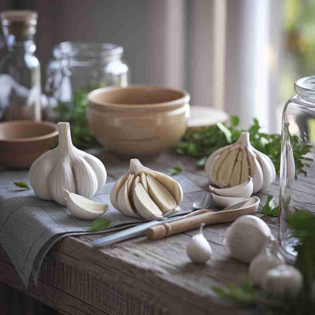 Immagine di aglio intero e a spicchi per l'articolo "Aglio: proprietà, benefici e idee sane per gustarlo tutto l'anno"