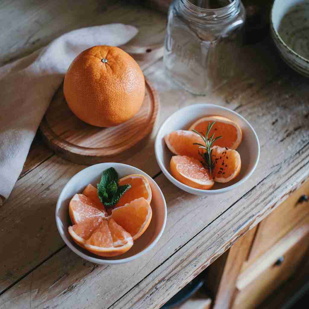 Immagine di pompelmi interi e a pezzi per l'articolo "Pompelmo: proprietà, benefici e come usarlo in cucina"
