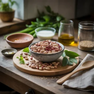 Diverse varietà di fagioli: cannellini, borlotti, neri e rossi, ricchi di proteine e fibre per abbassare il colesterolo