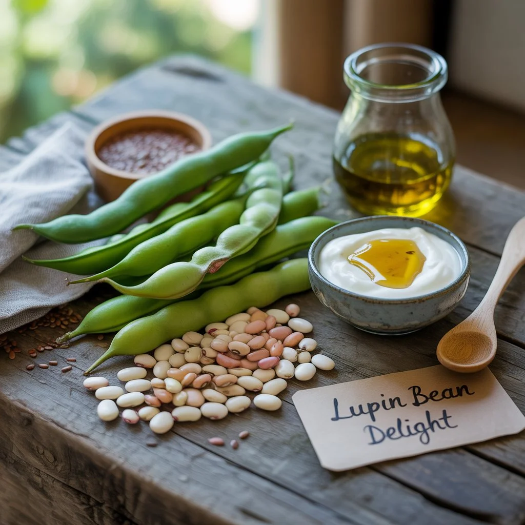 Lupini gialli legume proteico più della carne naturalmente senza glutine