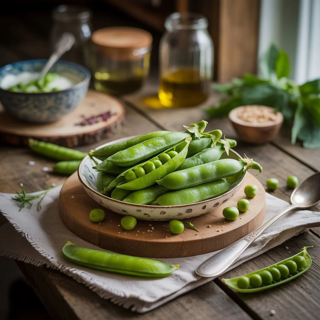 Piselli verdi freschi legume proteico indice glicemico basso energia sostenuta senza picchi