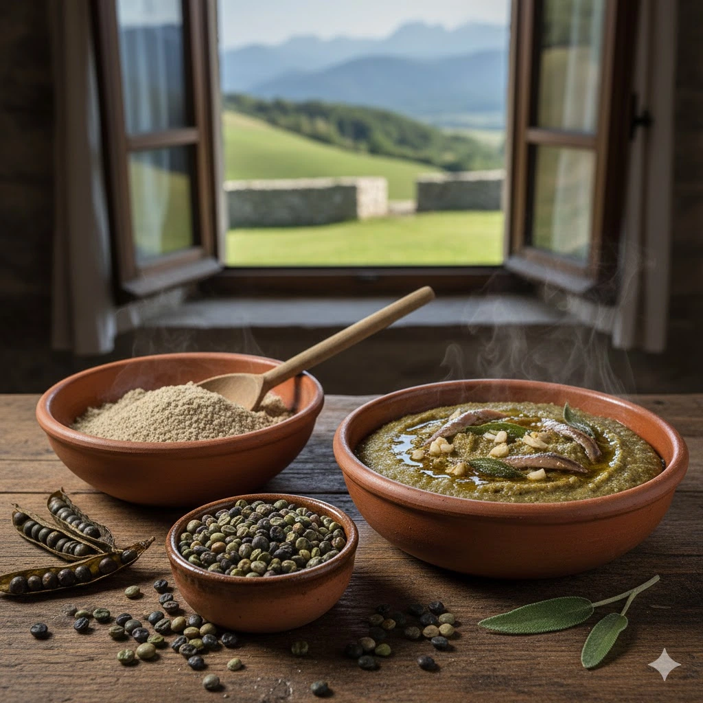 Roveja pisello selvatico Monti Sibillini Presidio Slow Food farecchiata biodiversità terremoto